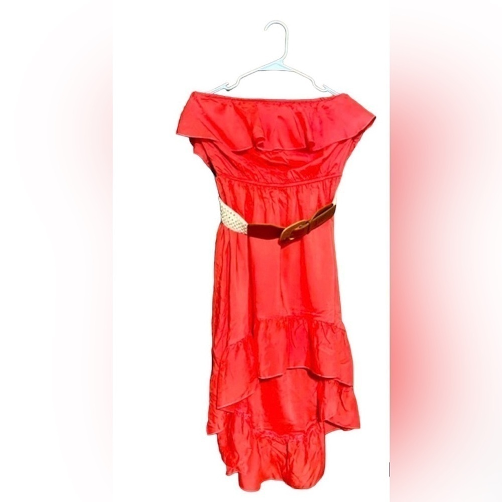 Full Tilt Orange Strapless Dress w/belt Size Large